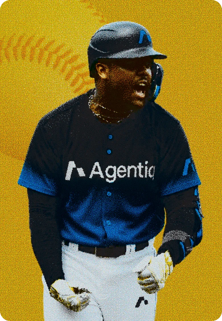 Esmerlyn Valdez in an Agentiq baseball uniform